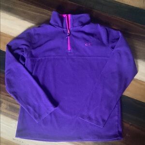 Champion Purple Fleece Quarter-Zip Pullover Junior Kid 14-16